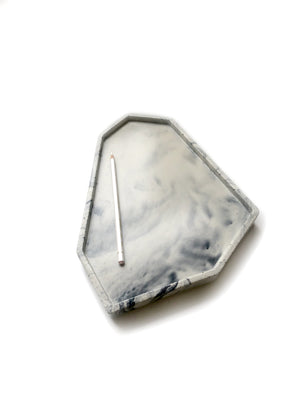 Large Catch All Tray: Light Marbled