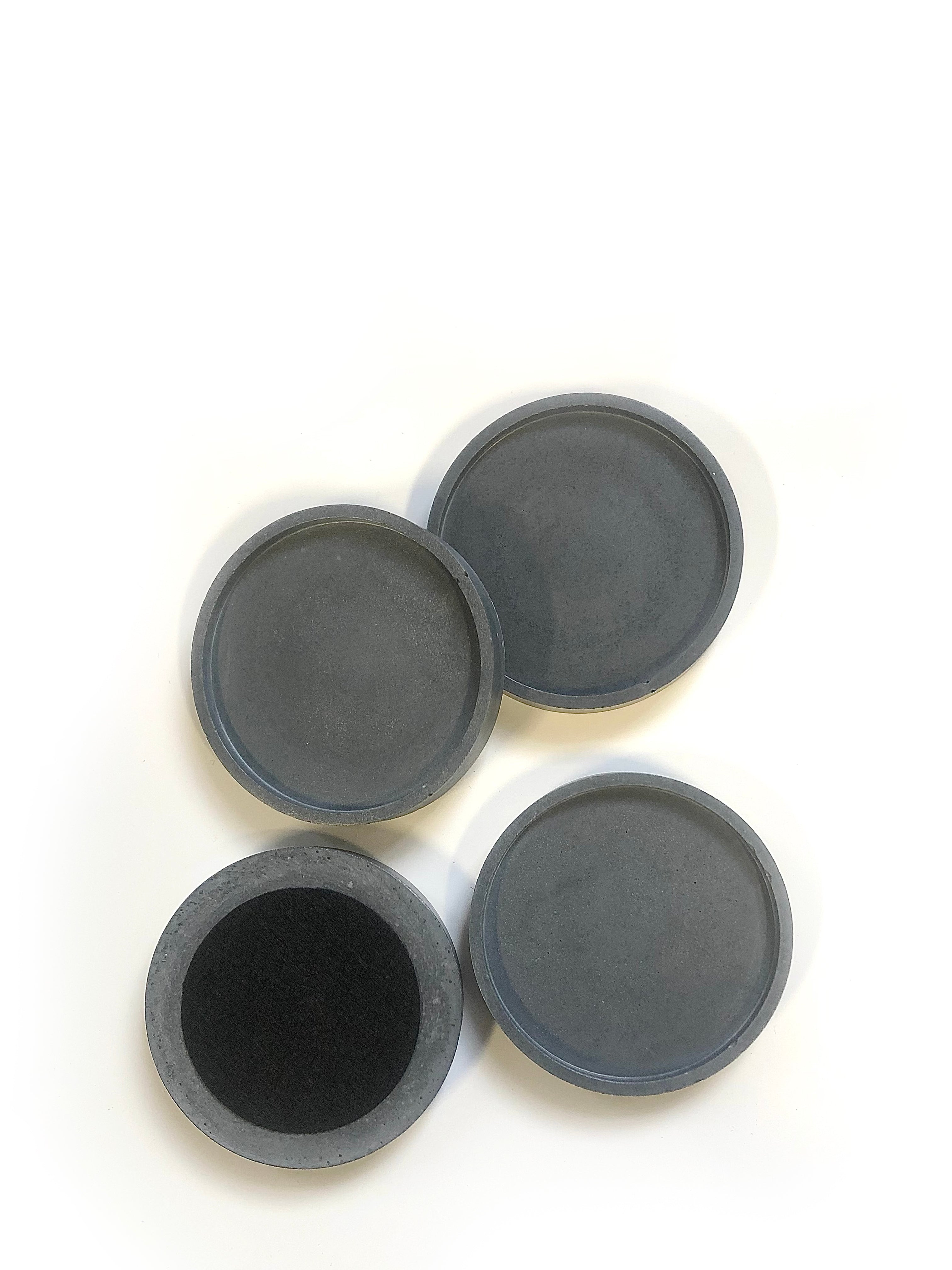 Round Coasters (set of 4) - Dark Charcoal