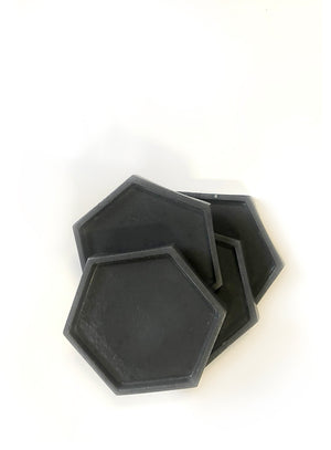 Geometric Coasters (set of 4) - Dark Charcoal