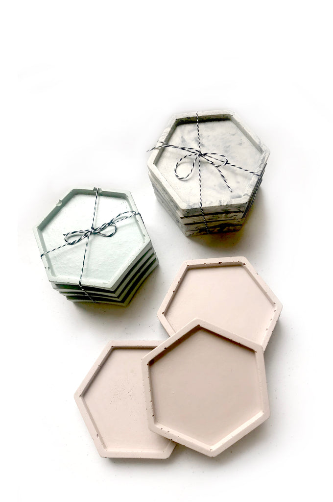Geometric Coasters (set of 4) - Blush