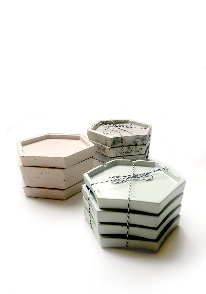 Geometric Coasters (set of 4) - Mint