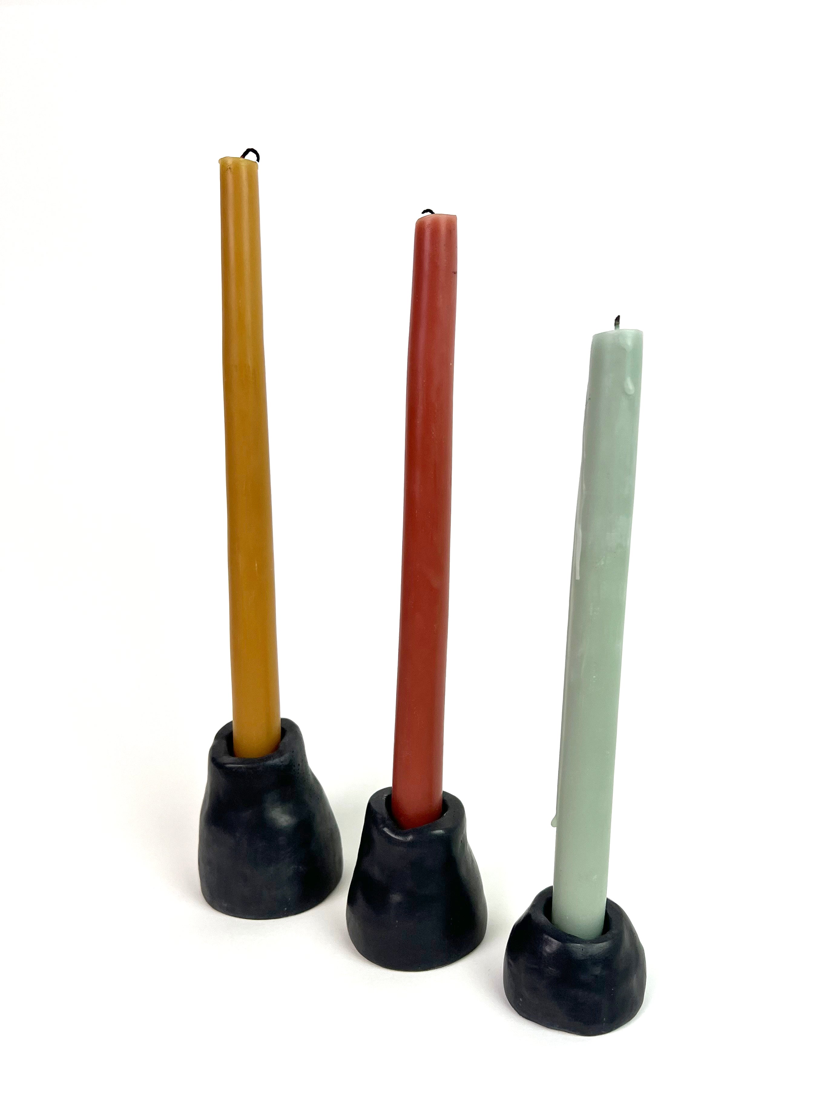 Taper Candle Holder (set of 3) - Dark Charcoal