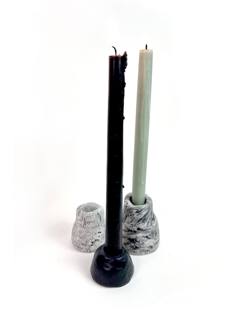 Taper Candle Holder (set of 3) - Light Marble